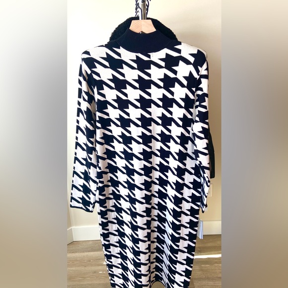 🔖 SERGIO HUDSON x Target Houndstooth Sweater Midi Dress Black White - Picture 13 of 17